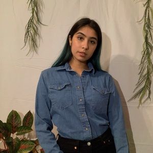 Denim Wrangler Button Up top